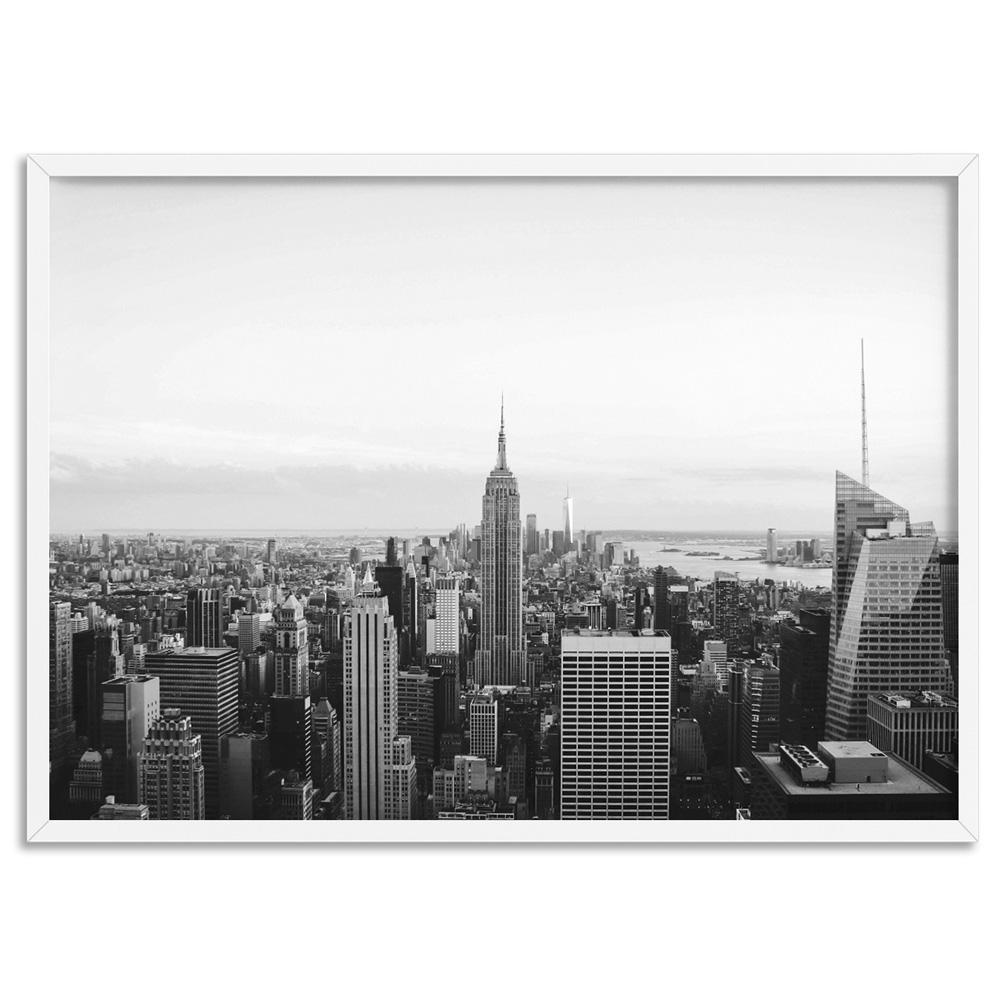 New York Empire Skyline. Black and White Photography. New York USA. Manhattan. Modern Minimal Wall Art. Poster, Poster or Canvas | DTR-46
