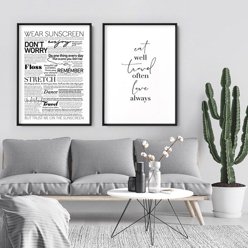 Everybody's Free to Wear Sunscreen Lyrics. Typography - Etsy