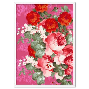 Watercolour Floral Mexican Style Art Print. Day of the Dead Style Floral Fashion Portrait. Chic Home Interior. Poster or Canvas | PLT-110