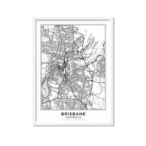 Minimal Scandi Look Decor Street Map Poster Sydney Art Print Australian Map Framed or Unframed MAP-03 Map Wall Art City Map
