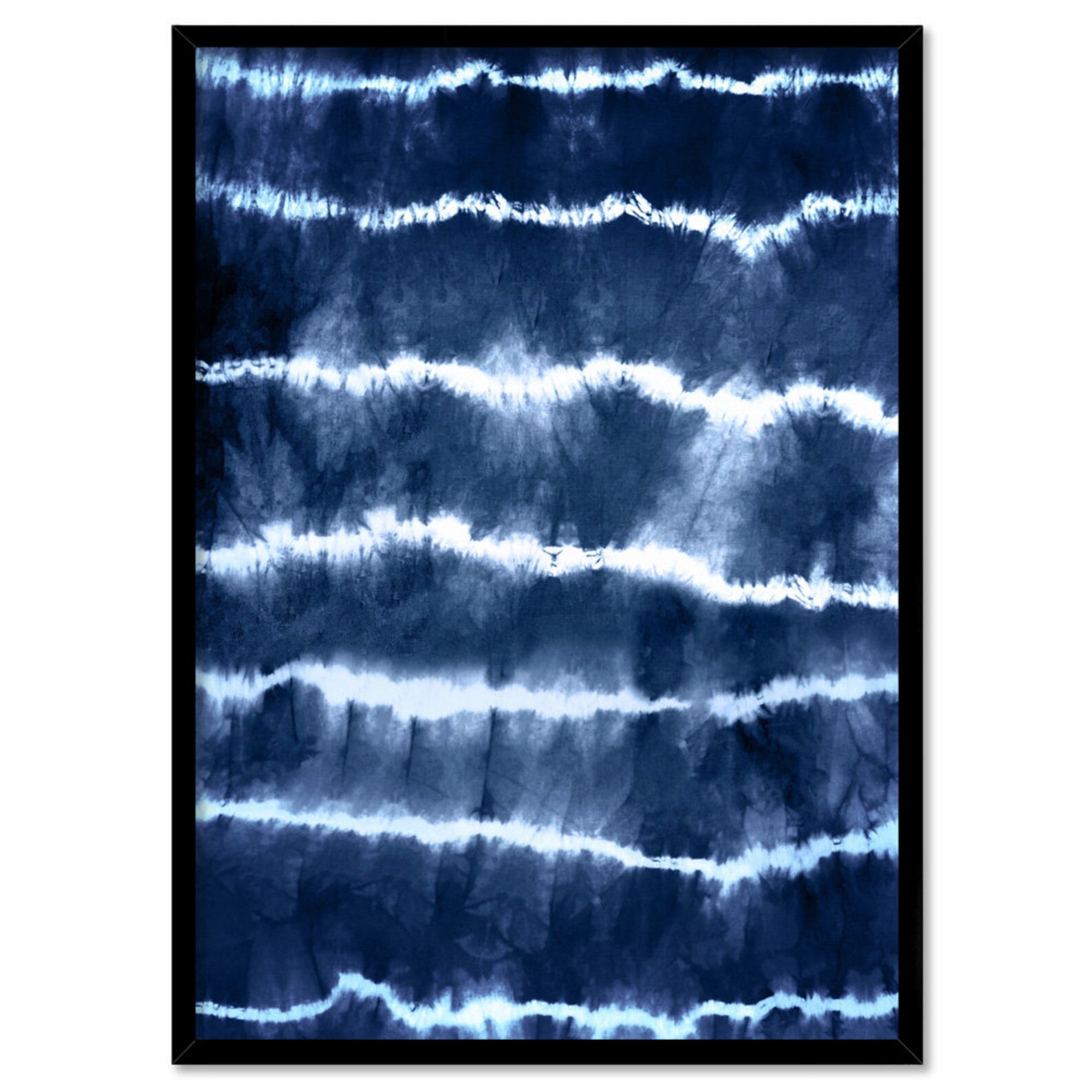 Indigo Abstract Shibori Wall Art. Home Decor Art Print in Tie Dye