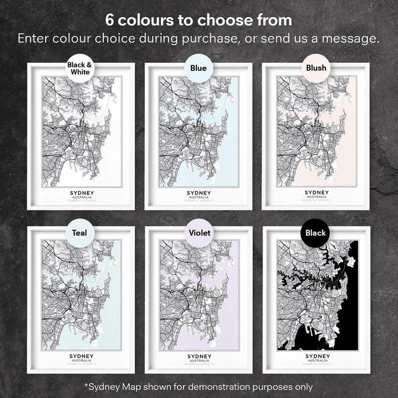 Minimal Scandi Look Decor Street Map Poster Sydney Art Print Australian Map Framed or Unframed MAP-03 Map Wall Art City Map