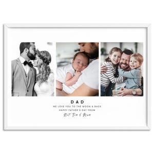 Personalised Father&#39;s Day Custom Photo Collage Printed Artwork. Dad Art Print. Fathers Day Custom Gift for Your Dad. Dad Gift Idea | PER-39