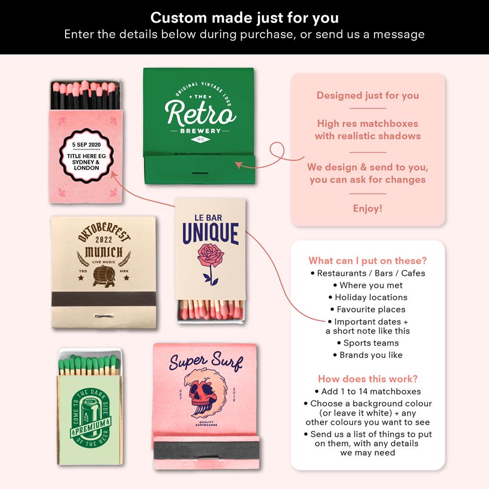 Matchbox Print With Your Custom Details. Customised Matchbox Wall Art ...
