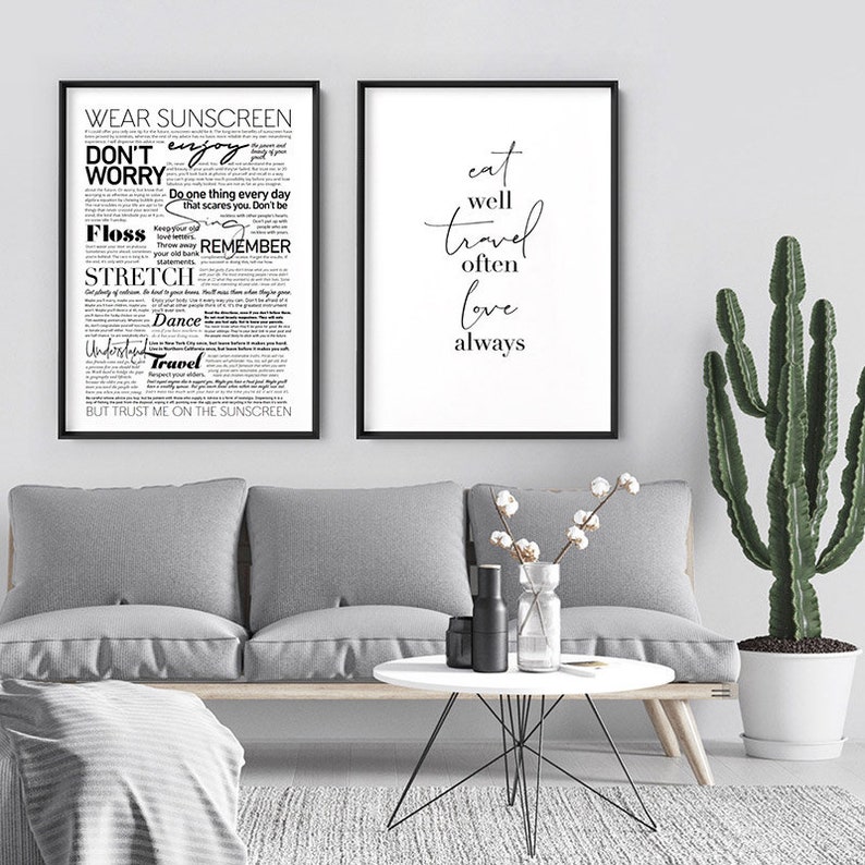 Everybody's Free to Wear Sunscreen Lyrics. Typography - Etsy