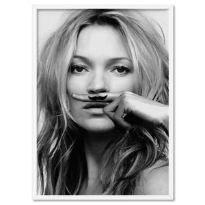 Kate Moss Print Wall Art. Life is a Joke Poster. Framed or Unframed. Chic Fashion Art Printed poster or Canvas. Print and Proper | HPS-07