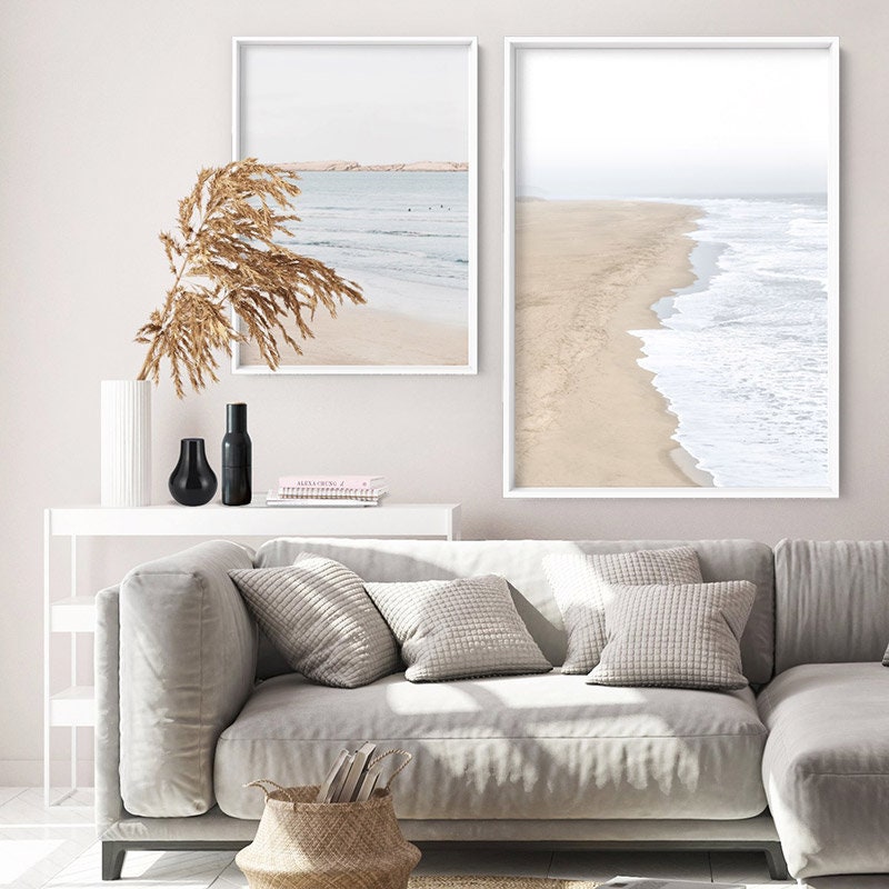 Beach Ocean Art Print. Sea and Sand. Calm Soft Waves in - Etsy