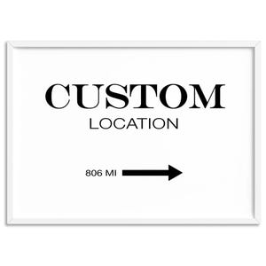 Custom Personalised Wall Art Print. Location - Marfa Style. Printed in High Resolution. Framed or Unframed. Print and Proper | PER-02