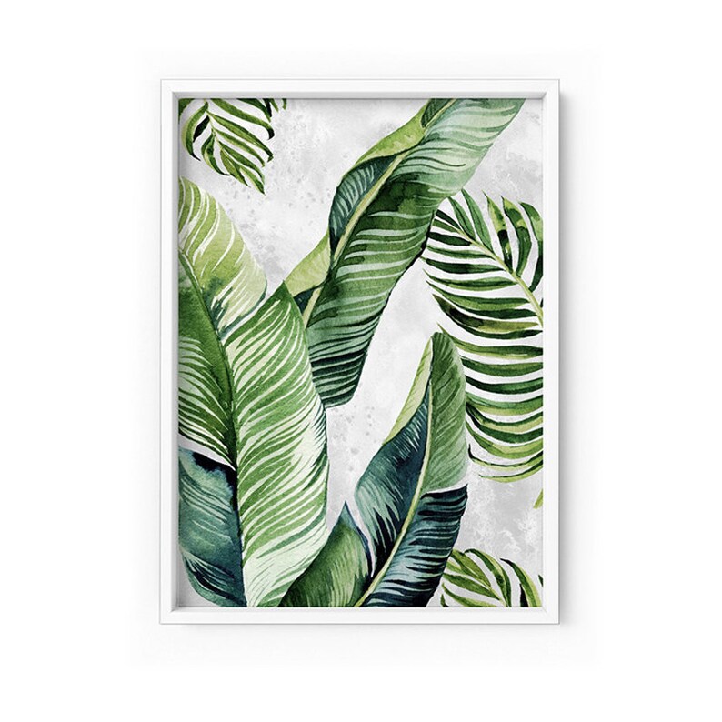 Tropical Palm Wall Art Print I. Banana Leaves Foliage in Etsy Australia