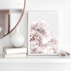 Peony Art Print Poster. Neutral Tones. Peonies Photo. Ready to Hang or Canvas. Modern Floral Art Print, Perfect for Bedroom | PLT-60 afbeelding 2