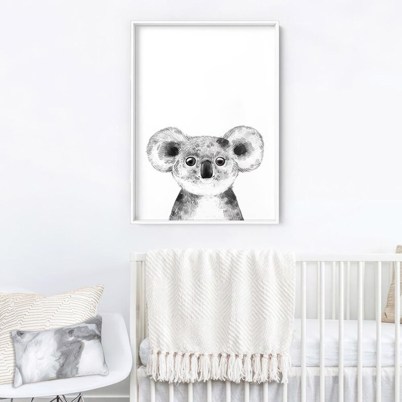 Koala Print Wall Art. Australian Native Animal. Sketch Style Nursery Prints. Nursery Wall Art or Kids Room Decor. Animal Prints | ANA-55 image 2