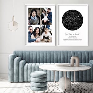 Your Family Photos in 4 Grid Collage Art Print, Poster or Framed Wall ...