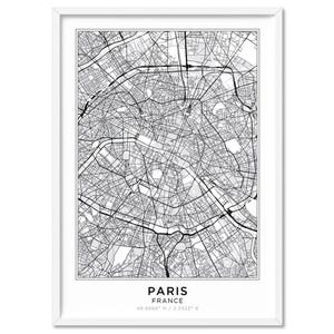 City Map | Paris. Street Map Poster. Map Wall Art. Minimal Scandi Look Decor. Custom Maps Available. Framed or Unframed | MAP-31