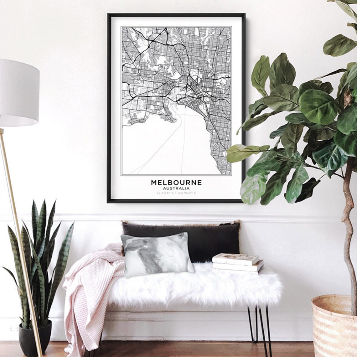 City Map Melbourne Art Print. Street Map Poster. Map Wall - Etsy