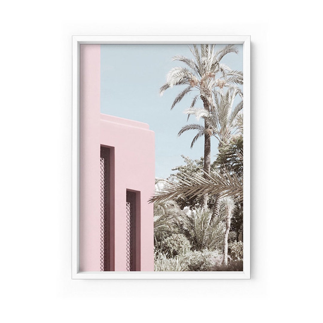 Palm Springs Art Print. Pastel Pink Blue Wall Art. Pretty Pink - Etsy