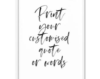 Custom Quote Print. Personalised Print. Custom Wall Art. Personalised Text Print., Custom Quote Sign. Custom Text Poster | PER-08