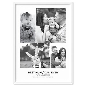 Best Mum / Dad Custom Art Print. Mother&#39;s or Father&#39;s Day Gift Idea. Anniversary Gift. Personalise your own. Black & White | PER-14
