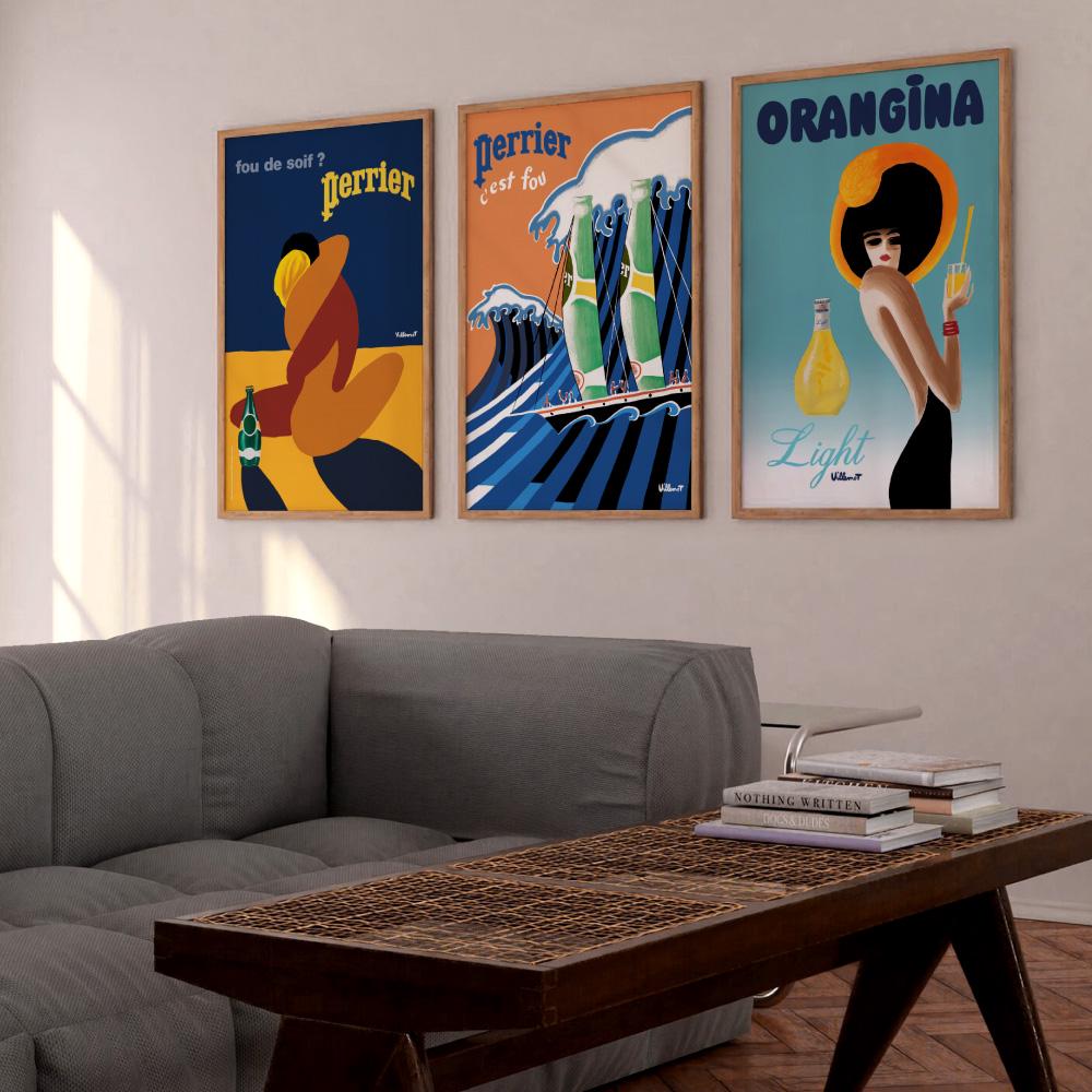 Orangina Light Poster Print. Vintage Retro Art Villemot