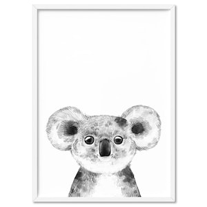 Koala Print Wall Art. Australian Native Animal. Sketch Style Nursery Prints. Nursery Wall Art or Kids Room Decor. Animal Prints | ANA-55 image 1
