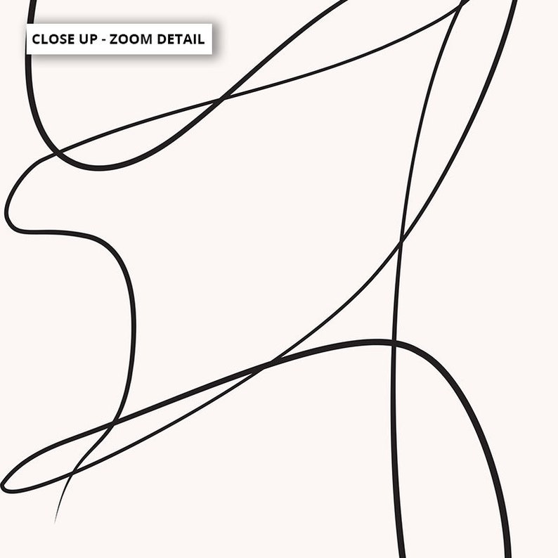 Minimalist Form Wall Art Print Woman Fashion Pose Boho Abstract Wall Art Poster White Border UST-06 Blush Female Pose Line Art II