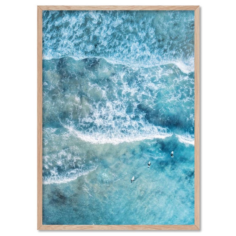 Waves Ocean Surf Art Print. Ocean Aerial Photo of Waves and Surfers. Modern home decor. Perfect for Living or Bedroom. Get the Set | BOC-08 imagen 4