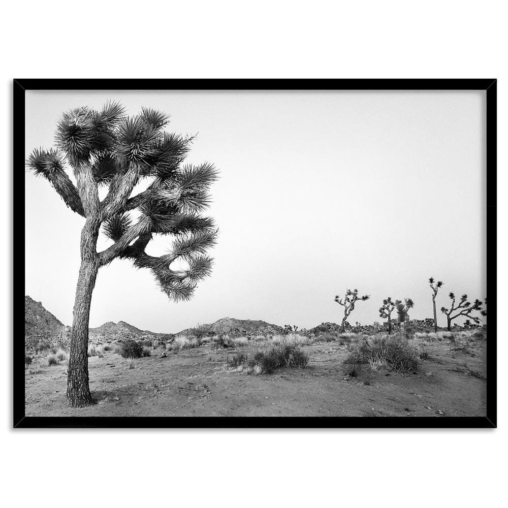 Joshua Tree Wall Art Print. Desert Landscape Photography in Black and ...