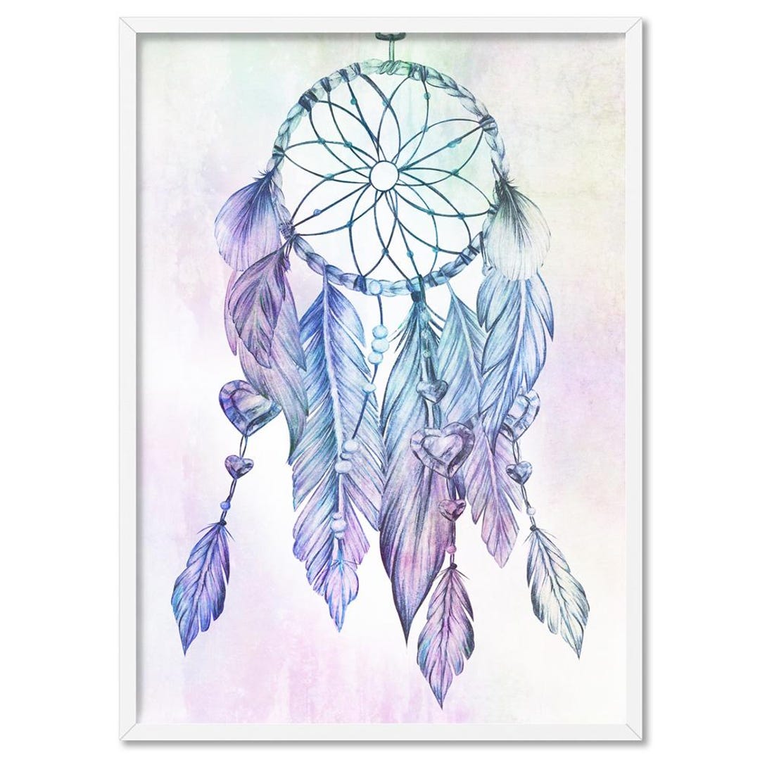 Rainbow Dream Catcher Art Print. Wall Art Great for Kids Room or ...