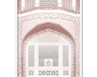 Pastel Balcony in the Amber Palace Jaipur, Wall Art Print. Pastel Blush Boho Home Decor. Bohemian Art Print. Feminine Pretty Print | DTR-17