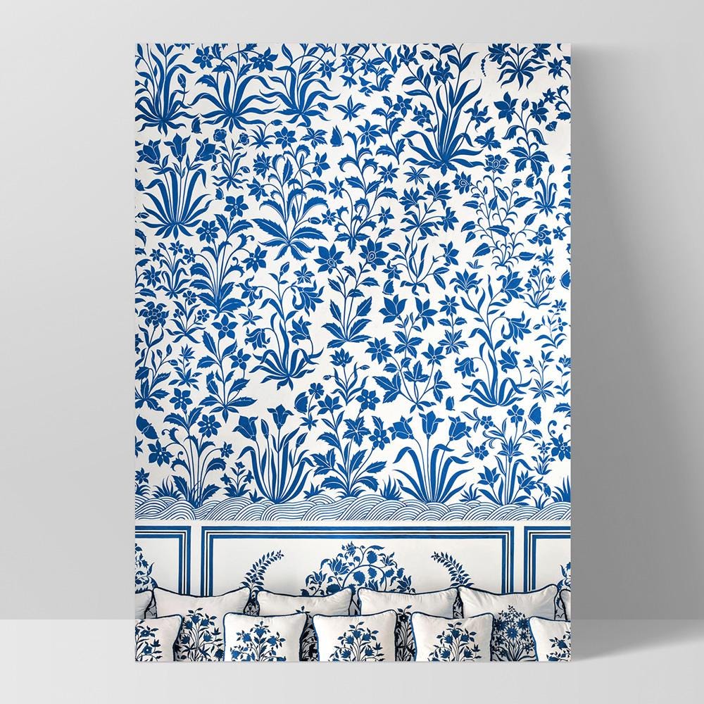 Hamptons Wall Art Print. Blue & White Chinoiserie, Oriental Style ...