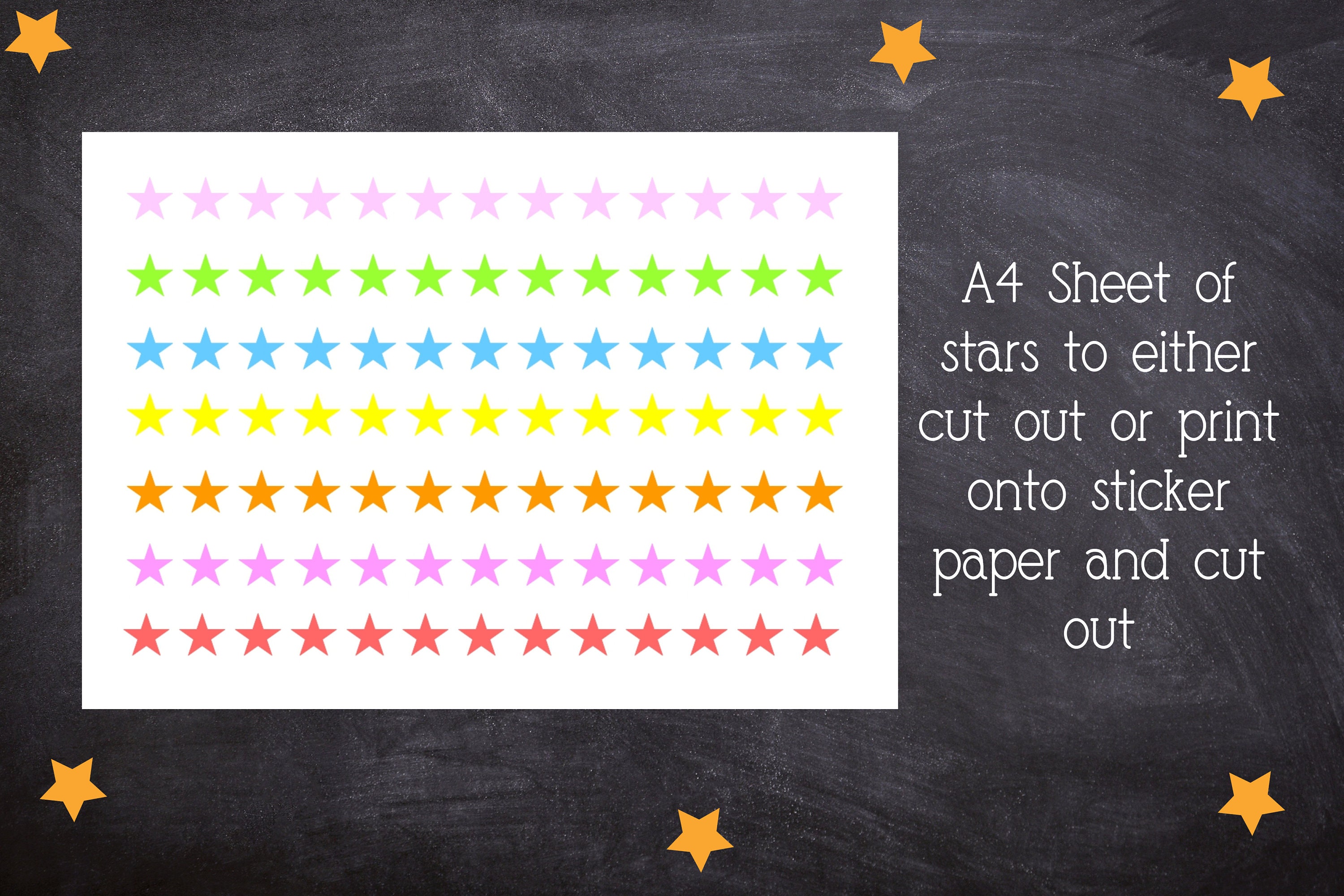 Star Reward Chart For Kids Printable Star Chart With Etsy