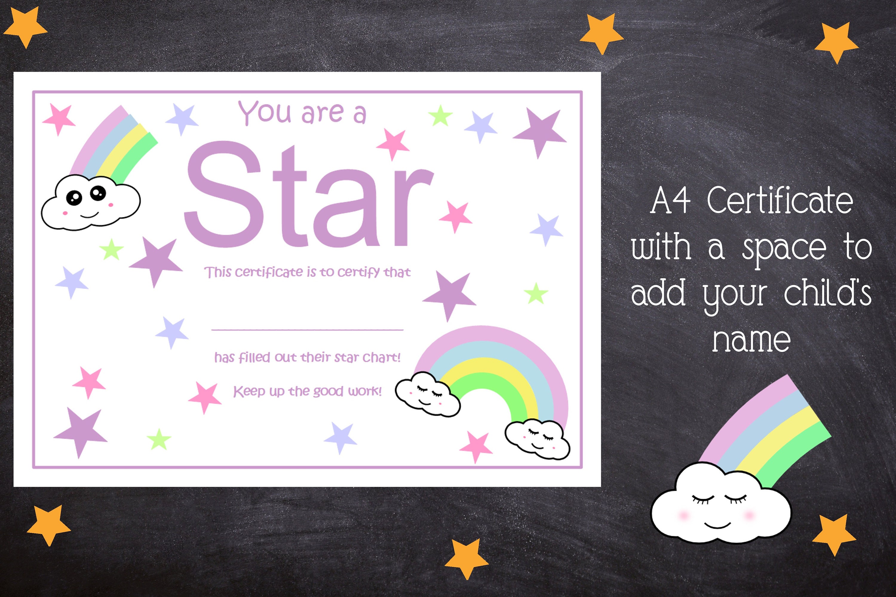 Star reward chart for kids printable star chart with | Etsy