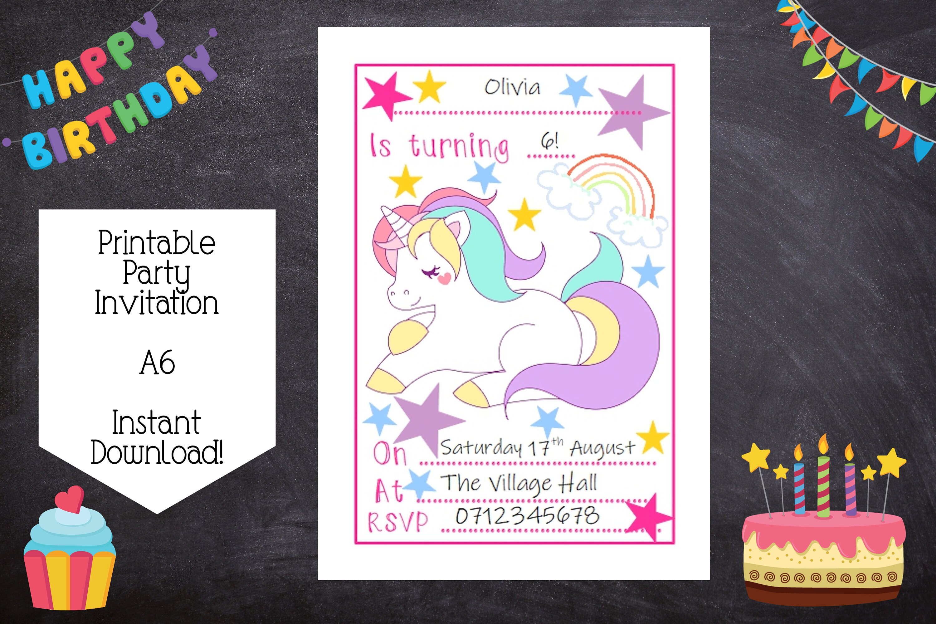 unicorn party invitations printable unicorn invitations etsy