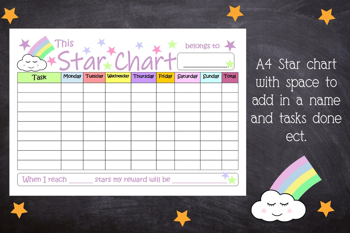 Star Reward Chart For Toddlers