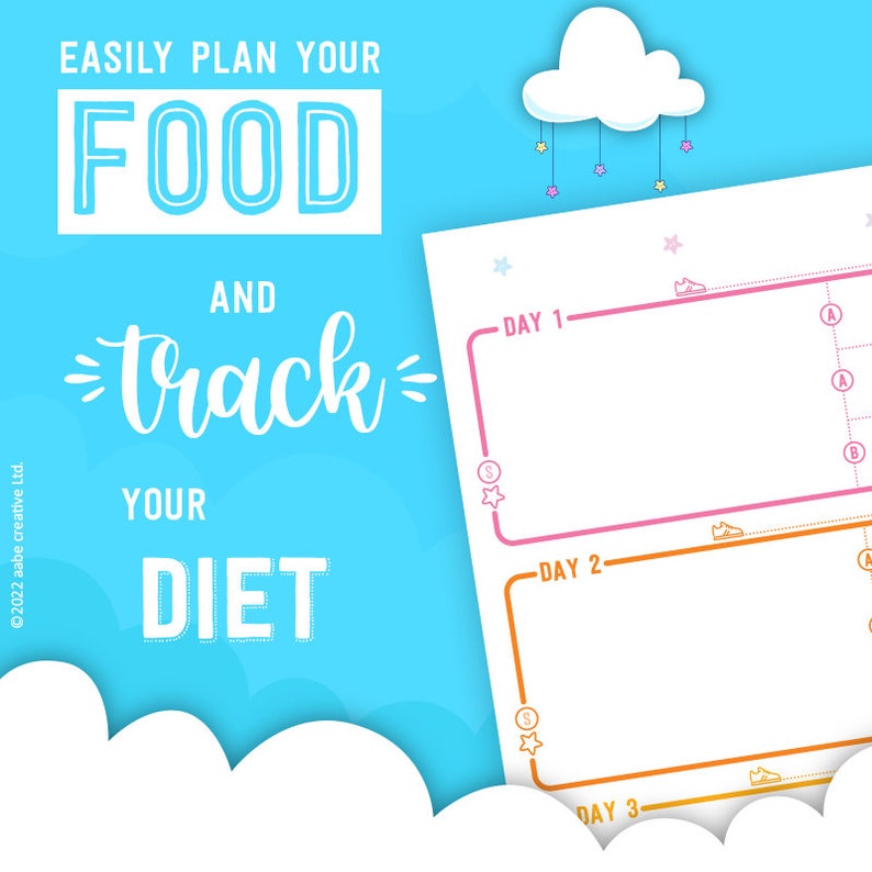 My Foody Diary compatible with Slimming World, 12 Months, Week-to-View, Undated, Colourful, A5, Food Journal, Tracker, Handmade Planner image 7