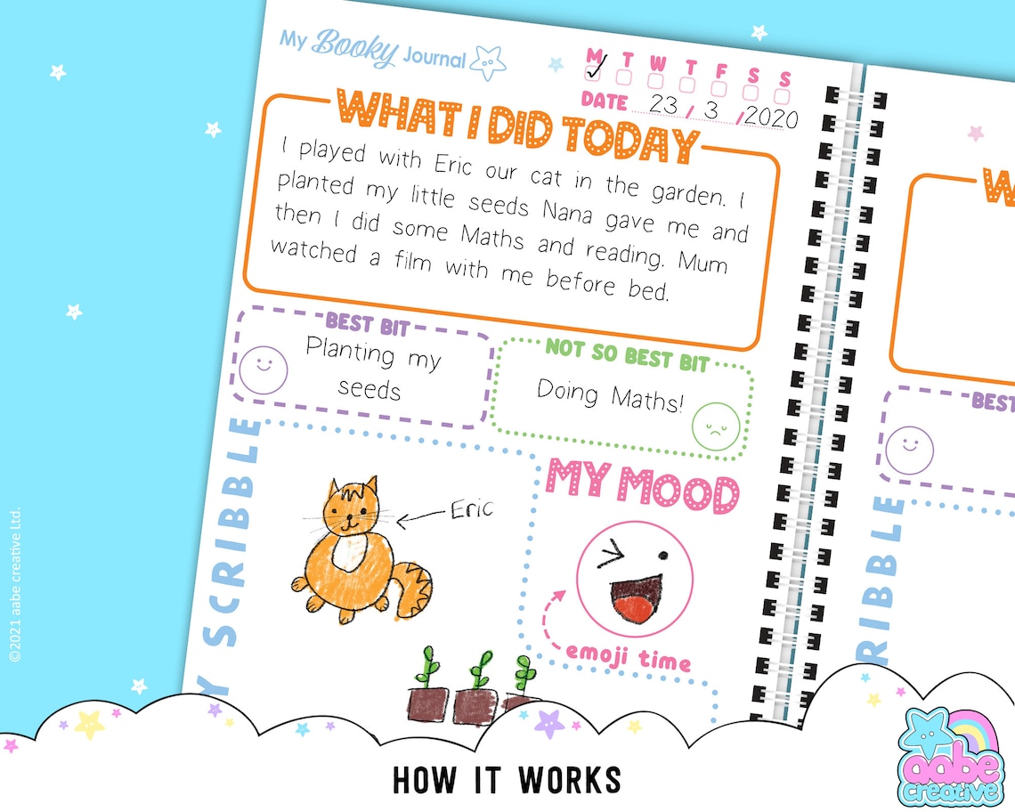 My Booky Journal Diary for children of all ages Girl Boy Etsy