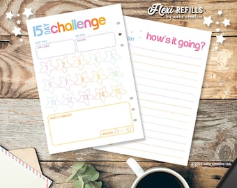 15 Day Challenge, Flexi Refills, A5 Planner, Ring Bound, 6 Hole Punched, Inserts