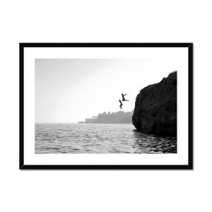 Black and White Ocean Minimalist Wall Art Framed Beach Lifestyle Home Decor - Fine Art Photography Print - Coastal  Wall Decor