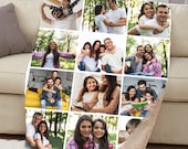 Customizable Photo Blanket, Photo Collage Gifts for him or her, Family Friends Custom Gifts, Special Memory Keepsake