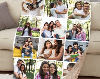 Customizable Photo Blanket, Photo Collage Gifts for him or her, Family & Friends Custom Gifts, Special Memory Keepsake