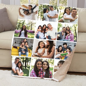 Customizable Photo Blanket, Photo Collage Gifts for him or her, Family & Friends Custom Gifts, Special Memory Keepsake