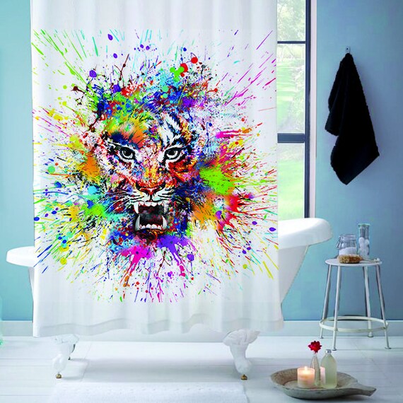 New Art Of Tiger Shower Curtain Etsy
