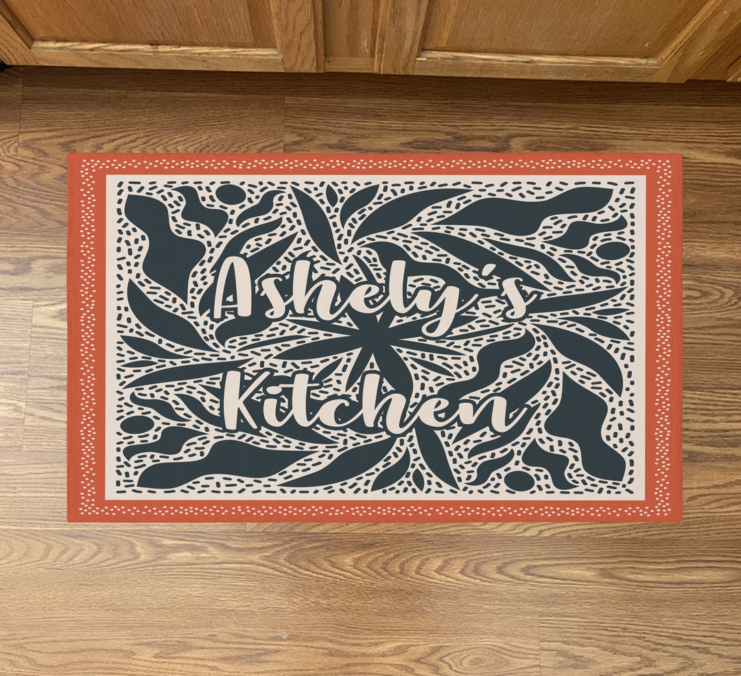 Personalized Kitchen Mat, Name Mat, Mom Gift, Custom Kitchen Decor, Non