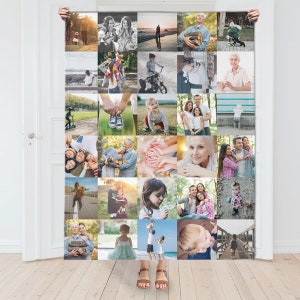 Photo Collage Blanket, Gift for Family and Friends, Memories Gift, Customizable Picture Collage Blanket for Him or Her