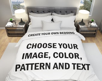 Custom Duvet Cover, Personalized Beddding, Custom Comforter, Writing or Picture Duvet, Photo Gifts