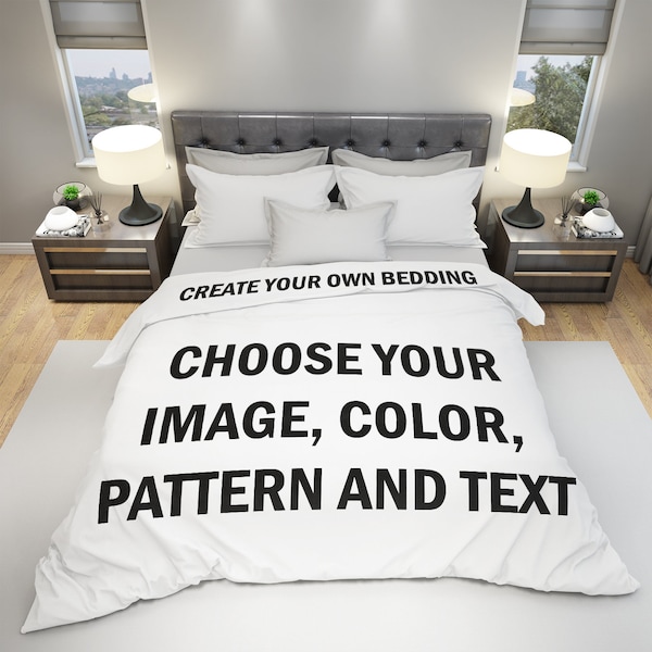 Custom Duvet Cover, Personalized Beddding, Custom Comforter, Writing or Picture Duvet, Photo Gifts