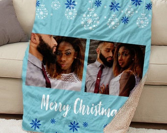 Custom Christmas Photo Blanket, Photo Collage Gifts for Family & Friends, Christmas Customazible Gifts, Special Memory Keepsake