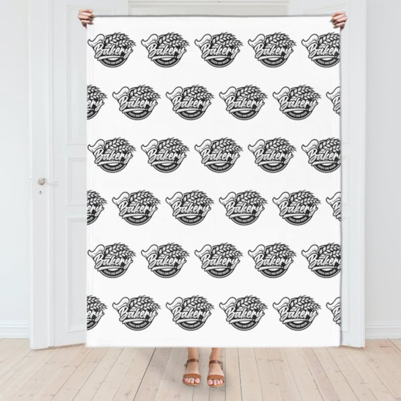 0000~Cotton Blanket with Logo Print