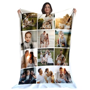 Custom Photo Collage Blanket: Personalized Family Keepsake, Picture Collage Blanket for Family and Friends