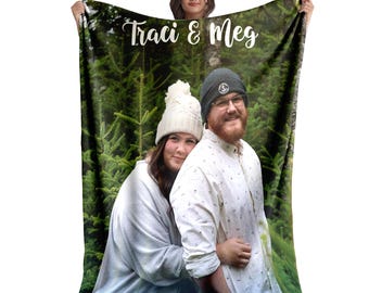 Custom Photo Blanket: Sherpa, Fleece, Velveteen, or Contrast Stitch.