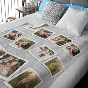 Customizable Photo Blanket, Photo Collage Gifts for him or her, Family & Friends Custom Gifts, Special Memory Keepsake